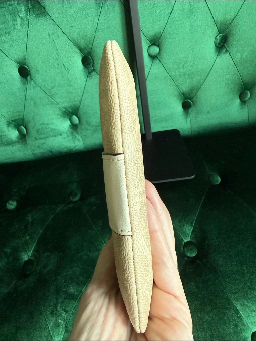 Coach Signature Canvas Corner Zip Wristlet Sand Chalk CW854
